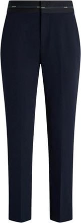 Liu Jo Broek met Logoband - Dames - Straight fit broeken - Blauw - L - Polyester - Broeken