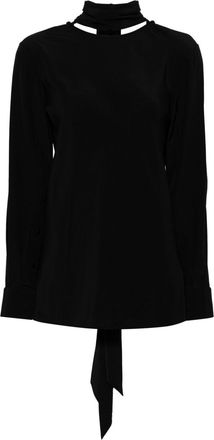 Helmut Lang detachable-scarf silk blouse - women - Silk - M - Black
