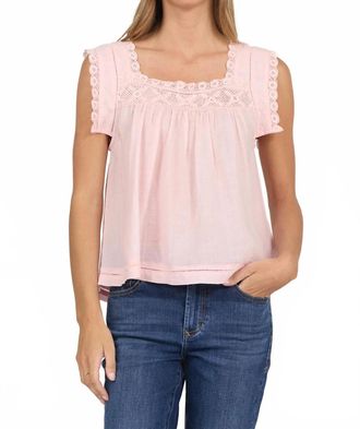 Dear John Denim Embroidered Sleeveless Top In Pale Lilac