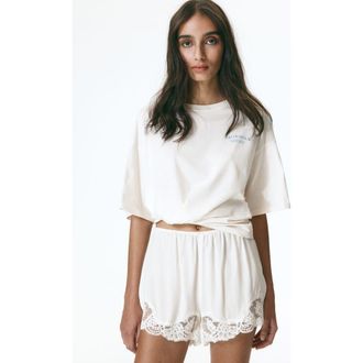H&M Oversized t-shirt with printed motif in Cream/taormina Sicily at Nordstrom, Size Xx-Large