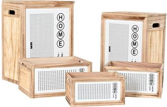 DKD Home Decor Cesto per i Panni Sporchi DKD Home Decor Naturale Legno di paulownia (40 x 30 x 55 cm) (5 Pezzi)