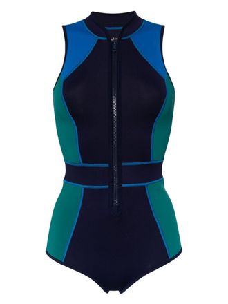 Duskii Tank Spring colour-block swimsuit - Blue