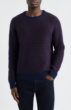 Nordstrom Stripe Cashmere Sweater in Burgundy/Navy Heather at Nordstrom Rack, Size Xx-Large