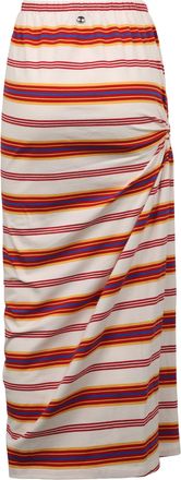 Paco Rabanne Womens Midi Skirt Cotton Red