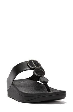 FitFlop Metallic Medallion Flip Flop in All Black at Nordstrom Rack, Size 8.5