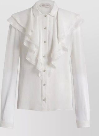 Alberta Ferretti long sleeve shirt ruffle front lace