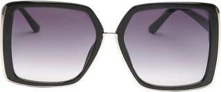 Guess 58mm Butterfly Square Gradient Sunglasses in Shiny Black /Smoke Mirror at Nordstrom Rack