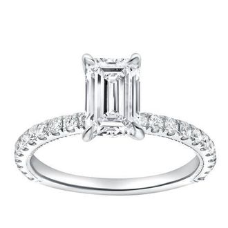 LuvMyJewelry Kiara 14K Gold Emerald Cut Lab Grown Diamond Engagement Ring - 2 ct in 14K White Gold at Nordstrom, Size 6.5