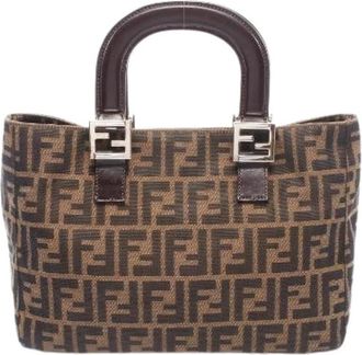 Fendi Pre-owned Zucca Canvas Leather Tote Bag - - Pre-owned - Donna - Marrone - ONE SIZE
