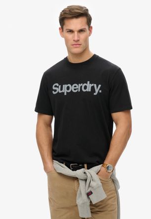 Superdry Rundhalsshirt SUPERDRY CORE LOGO CITY T SHIRT, Herren, Gr. L, schwarz, Single Jersey, Obermaterial: 100% Baumwolle, bedruckt, loose fit normal, Rundha