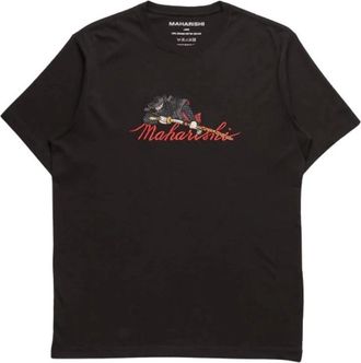 maharishi Ninjutsu Geborduurd Zwart T-Shirt - Heren - T-shirts - Zwart - S - Katoen - Tops