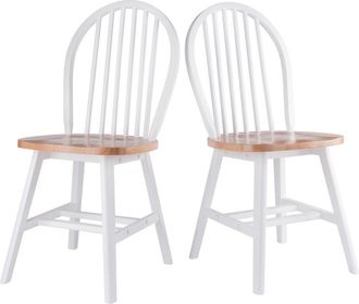 Winsome Windsor 2-Pc Chair Set, Natural and White