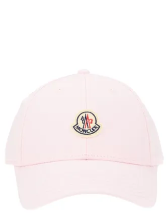 Moncler 3B00008_04863506 Logo-Embroidered Cotton Baseball Cap - Pink
