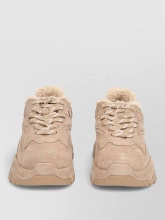 Ash fur detail sneaker chunky sole design