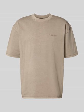 Pegador Oversized T-Shirt mit Label-Stitching in Graphit, Gr&ouml;&szlig;e XXL