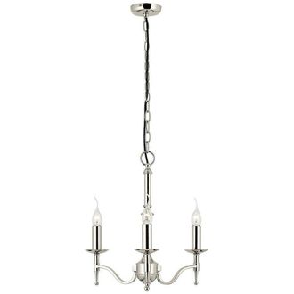 Loops Avery Ceiling Pendant Chandelier Light 3 Lamp Bright Nickel Curved Candelabra