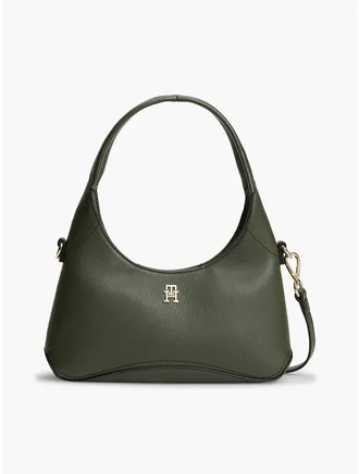 Tommy Hilfiger Womens Monogram Mini Crescent Bag - Dark Olive