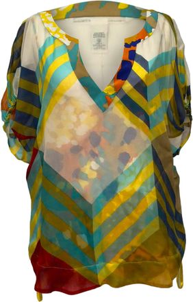 Diane Von F&uuml;rstenberg Diane Von Furstenberg Double-Layered Top in Multicolor Silk