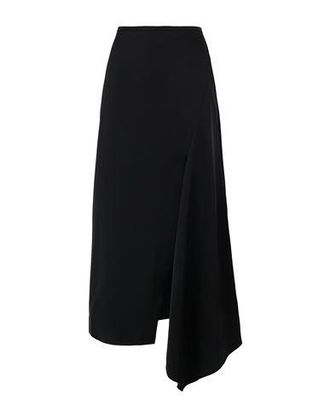 8 by YOOX SATIN HIGH-WAIST FRONT SPLIT MIDI SKIRT
