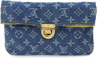 Louis Vuitton Blue Monogram Denim Clutch Bag Pochette (Pre-Owned)
