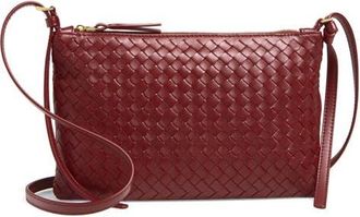 Bottega Veneta Medium Piccolo Intrecciato Leather Wallet on a Strap in 6569 Lava Red-Brass V at Nordstrom