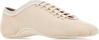 Dries Van Noten Womens Ivory Leather Sneakers Pearl