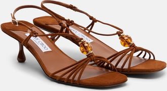 Jimmy Choo London Sandalias Lova de ante adornadas