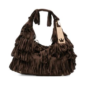 La Milanesa La MILANESA - Capucine Fringed Tote Bag - Bags - Mujer - Marr&oacute;n - ONE SIZE