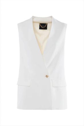 Nenette Tailored Gilet - Dames - Gillet - Wit - L - Polyester - Kostuums