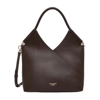 Twinset Tassen, Dames, Bruin, ONE Size, Leer, Shopper Tote
