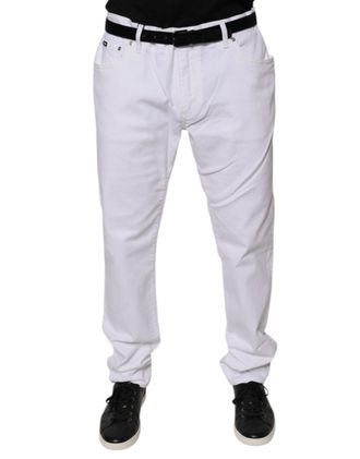 Dolce & Gabbana White Cotton Stretch Skinny Men Denim Jeans Elastane Clothing