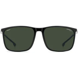 Carrera Carduc 071/S 59mm Rectangular Sunglasses in Black/green at Nordstrom
