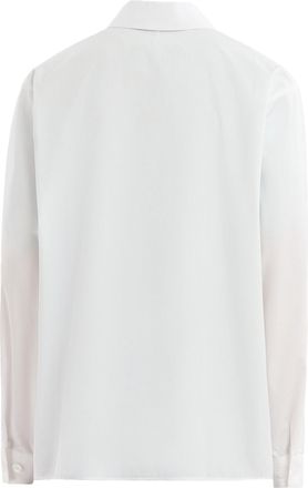 Marni Mens Long-Sleeve Zip Shirt Lily White Cotton Woven