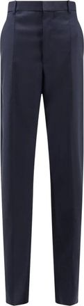 Bottega Veneta Tailored Wool Broeken - Dames - Straight fit broeken - Blauw - XS - Wol - Broeken