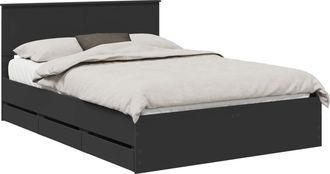 vidaXL Estructura De Cama Negro 140 X 200 Cm Madera Ingenieril Vidaxl