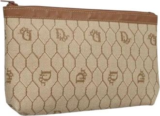 Dior Pre-owned Pouch - Dames - Vintage Clutch - Beige - ONE Size - Leer - Vintage