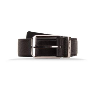 Gucci Belts, male, Brown, Size: 90 CM Grained Leather Logo Buckle Belt