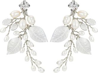 Untamed Petals Ryann Freshwater Pearl Drop Earrings in Silver at Nordstrom