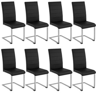 TecTake Dining Chairs Bettina Set Of 8 - Black | Size: 8 Pack