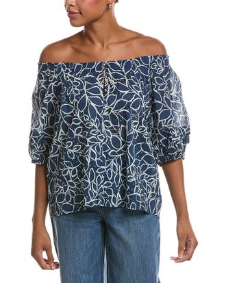 Velvet Velvet By Graham & Spencer Thera Printed Voile Top