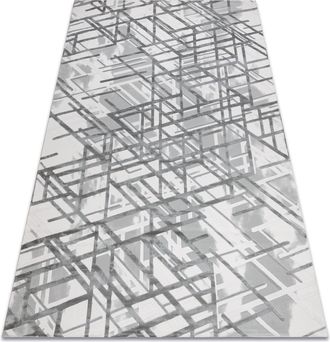 RugsX Rugsx - Alfombra Acr&iacute;lica Vals 8381 L&iacute;neas Espacial 3d Gris Grey 80x300 Cm