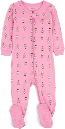 Leveret Kids Footed Cotton Matching Family Pajamas, Whimsy & Fantasy Prints in Ballerina at Nordstrom, Size 18-24M