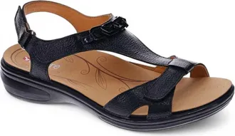 Revere Comfort Shoes Womens Santa Clara Sandal In Black Pebble