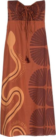 Johanna Ortiz Mother Of All Waters maxi dress - women - Cotton - 8 - Brown