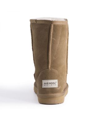 Aus Wooli Australia Womens Cronulla Australia Mid Calf Sheepskin Boot, Tan - Chestnut Leather - Size UK 5