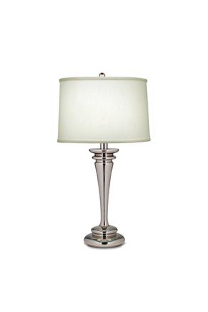 Netlighting Brooklyn 1 Light Table Lamp Polished Nickel E27 in Grey