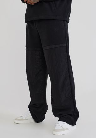 Siksilk Pantalones de ch&aacute;ndal de forro polar negro para hombre XXL