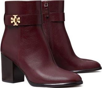 Tory Burch T Lock Bootie in Dark Carmine at Nordstrom, Size 10.5