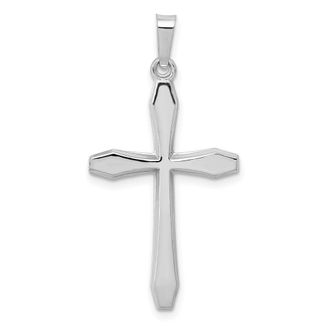 Diamond2Deal 14k White Gold Polished Cross Pendant
