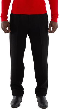 Balmain Mens Noir Tapered Cropped Trousers, Brand Size 50 (US Size 34)